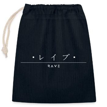 Rave Design | Kanji | Japanese characters - Closable cotton gift bag (25x30cm) - navy - Front