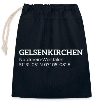 Coordonnées de Gelsenkirchen, Rhénanie-du-Nord-Westphalie - Sac cadeau en coton avec cordon (25 x 30 cm) - bleu marine - Devant