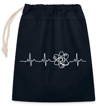 Wissenschaft Herzschlag Atom - Verschließbarer Geschenkbeutel aus Baumwolle (25x30cm) - Navy - Vorne