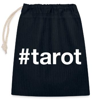 Tarot Hashtag - Sac cadeau en coton avec cordon (25 x 30 cm) - bleu marine - Devant