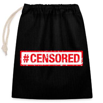 Censored Zensiert - Closable cotton gift bag (25x30cm) - black - Front