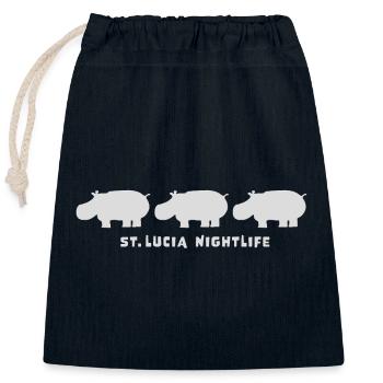 st.lucia_nightlife_2 - Verschließbarer Geschenkbeutel aus Baumwolle (25x30cm) - Navy - Vorne