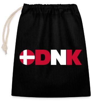 Danemark - Sac cadeau en coton avec cordon (25 x 30 cm) - noir - Devant