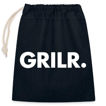 GRILR Griller BBQ Lustiges Vatertagsgeschenk Barbecue - Verschließbarer Geschenkbeutel aus Baumwolle (25x30cm) - Navy - Vorne