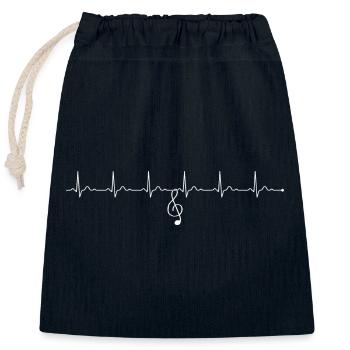 Melodic Pulse Treble Heartbeat - Closable cotton gift bag (25x30cm) - navy - Front