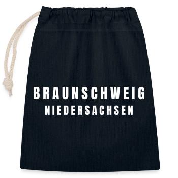 Braunschweig Niedersachsen - Verschließbarer Geschenkbeutel aus Baumwolle (25x30cm) - Navy - Vorne