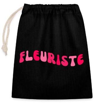 Rose Vague Retro Florist - Closable cotton gift bag (25x30cm) - black - Front