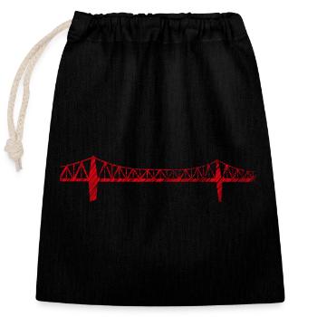 Croquis du pont haut de Rendsburg – Pont ferroviaire de Washington - Sac cadeau en coton avec cordon (25 x 30 cm) - noir - Devant