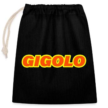 Gigolo - Closable cotton gift bag (25x30cm) - black - Front