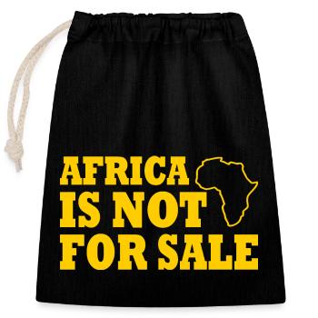africa is not for sale - Sac cadeau en coton avec cordon (25 x 30 cm) - noir - Devant