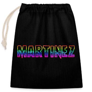 Martinez RS Arc-en-ciel - Sac cadeau en coton avec cordon (25 x 30 cm) - noir - Devant