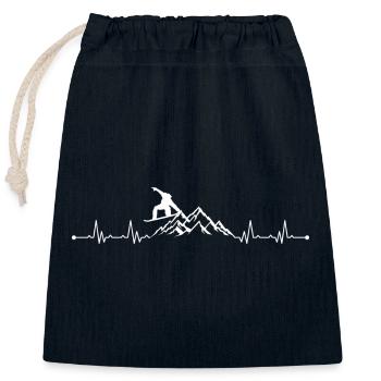 Grimpeur Heartbeat Scène de montagne - Sac cadeau en coton avec cordon (25 x 30 cm) - bleu marine - Devant