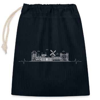 City Pulse Skyline - Verschließbarer Geschenkbeutel aus Baumwolle (25x30cm) - Navy - Vorne