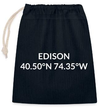 Edison New Jersey USA Koordinaten - Verschließbarer Geschenkbeutel aus Baumwolle (25x30cm) - Navy - Vorne