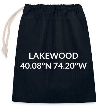 Lakewood New Jersey USA Koordinaten - Verschließbarer Geschenkbeutel aus Baumwolle (25x30cm) - Navy - Vorne