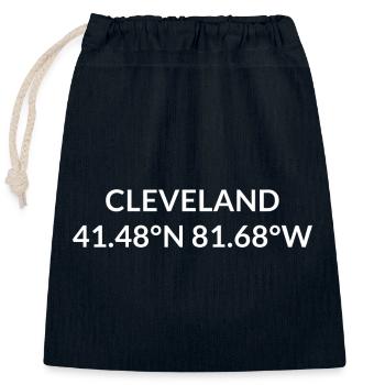 Cleveland Ohio USA Koordinaten - Verschließbarer Geschenkbeutel aus Baumwolle (25x30cm) - Navy - Vorne