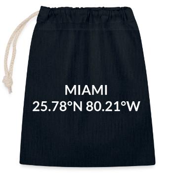 Miami Florida USA Koordinaten - Verschließbarer Geschenkbeutel aus Baumwolle (25x30cm) - Navy - Vorne