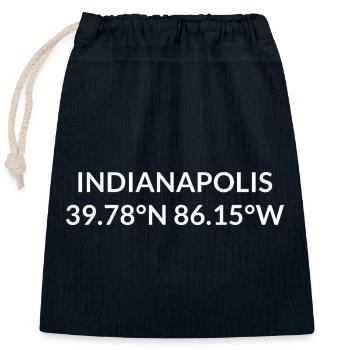 Coordonnées Indianapolis, Indiana, États-Unis - Sac cadeau en coton avec cordon (25 x 30 cm) - bleu marine - Devant