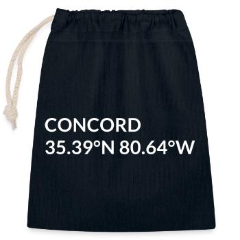 Concord, Caroline du Nord, États-Unis Coordonnées - Sac cadeau en coton avec cordon (25 x 30 cm) - bleu marine - Devant