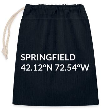 Springfield Massachusetts USA Koordinaten - Verschließbarer Geschenkbeutel aus Baumwolle (25x30cm) - Navy - Vorne