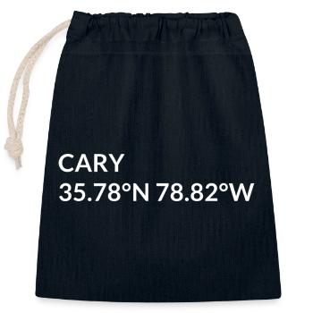 Cary, Caroline du Nord, États-Unis Coordonnées - Sac cadeau en coton avec cordon (25 x 30 cm) - bleu marine - Devant