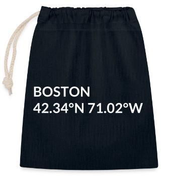 Boston Massachusetts USA Koordinaten - Verschließbarer Geschenkbeutel aus Baumwolle (25x30cm) - Navy - Vorne