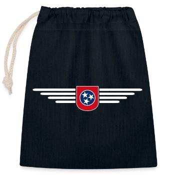 Tennessee Fan T-Shirt – Music & Love of Home - Closable cotton gift bag (25x30cm) - navy - Front