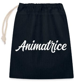 Animatrice - Sac cadeau en coton avec cordon (25 x 30 cm) - bleu marine - Devant