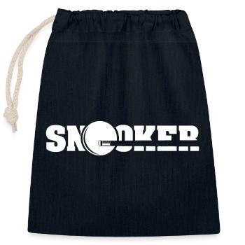 snooker cue symbol billiard player logo icon - Closable cotton gift bag (25x30cm) - navy - Front