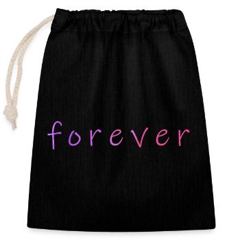 Forever - Closable cotton gift bag (25x30cm) - black - Front