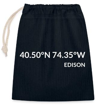 Edison New Jersey USA Koordinaten - Verschließbarer Geschenkbeutel aus Baumwolle (25x30cm) - Navy - Vorne