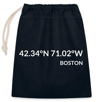 Boston Massachusetts USA Koordinaten - Verschließbarer Geschenkbeutel aus Baumwolle (25x30cm) - Navy - Vorne