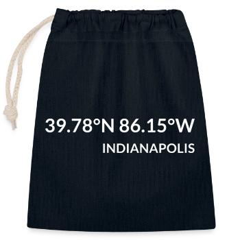 Coordonnées Indianapolis, Indiana, États-Unis - Sac cadeau en coton avec cordon (25 x 30 cm) - bleu marine - Devant
