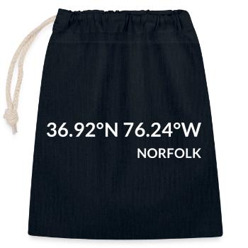 Norfolk Virginia USA Koordinaten - Verschließbarer Geschenkbeutel aus Baumwolle (25x30cm) - Navy - Vorne