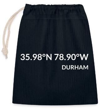 Durham North Carolina USA Koordinaten - Verschließbarer Geschenkbeutel aus Baumwolle (25x30cm) - Navy - Vorne