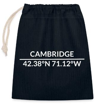 Cambridge Massachusetts USA Koordinaten - Verschließbarer Geschenkbeutel aus Baumwolle (25x30cm) - Navy - Vorne