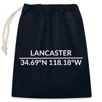 Lancaster California USA Coordinates - Closable cotton gift bag (25x30cm) - navy - Front