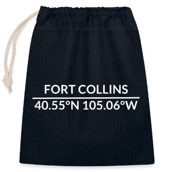 Fort Collins Colorado USA Koordinaten - Verschließbarer Geschenkbeutel aus Baumwolle (25x30cm) - Navy - Vorne