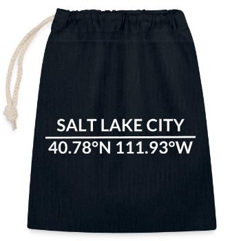 Coordonnées de Salt Lake City, Utah, États-Unis - Sac cadeau en coton avec cordon (25 x 30 cm) - bleu marine - Devant