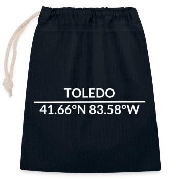 Toledo Ohio USA Koordinaten - Verschließbarer Geschenkbeutel aus Baumwolle (25x30cm) - Navy - Vorne