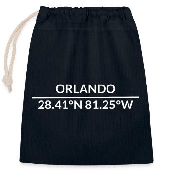 Orlando, Florida, USA Coordinates - Closable cotton gift bag (25x30cm) - navy - Front