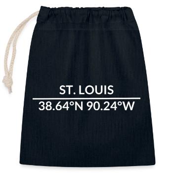 St. Louis Missouri USA Koordinaten - Verschließbarer Geschenkbeutel aus Baumwolle (25x30cm) - Navy - Vorne