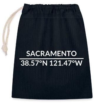 Sacramento California USA Coordinates - Closable cotton gift bag (25x30cm) - navy - Front