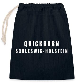 Quickborn Schleswig-Holstein - Closable cotton gift bag (25x30cm) - navy - Front