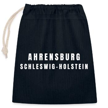 Ahrensburg, Schleswig-Holstein - Closable cotton gift bag (25x30cm) - navy - Front