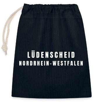 Lüdenscheid Nordrhein-Westfalen - Verschließbarer Geschenkbeutel aus Baumwolle (25x30cm) - Navy - Vorne