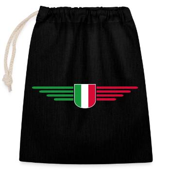 Ich liebe Italien Design T-Shirt Outfit - Verschließbarer Geschenkbeutel aus Baumwolle (25x30cm) - Schwarz - Vorne