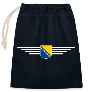 Bosnia & Herzegovina T-Shirt - Closable cotton gift bag (25x30cm) - navy - Front