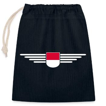 Monaco Design – Le style pour les fans de la Principauté - Sac cadeau en coton avec cordon (25 x 30 cm) - bleu marine - Devant