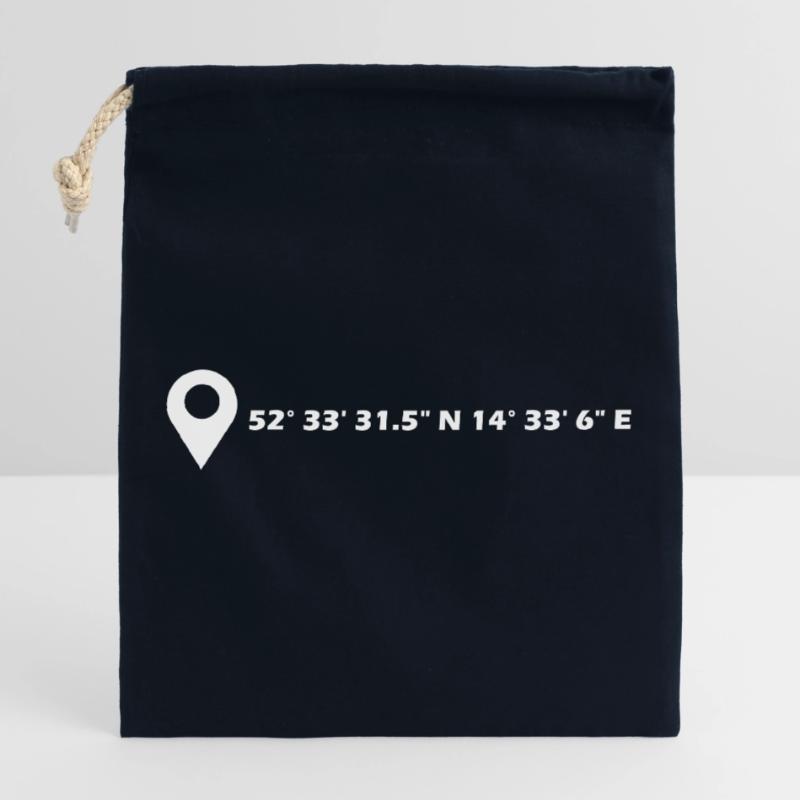 Frankfurt (Oder) coordinates Closable cotton gift bag (25x30cm)